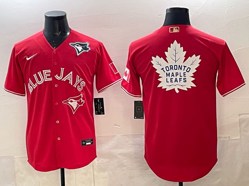 Men 2025 Toronto Blue Jays Blank Red Game Nike MLB Jersey style 015